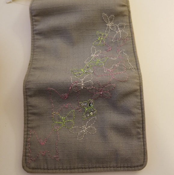 Lilu brand gray butterfly fabric purse and wallet - Picture 7 of 8